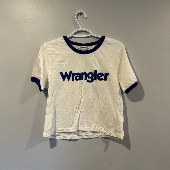 Wrangler | Navy Blue & White Women’s Ringer Tee - Picture 2 of 5